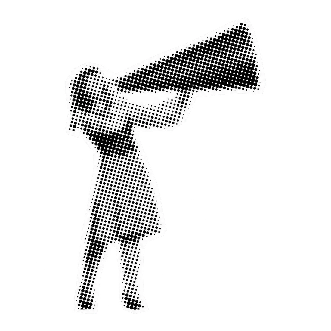 Mulher em ilustração de meio-tom segurando um megafone